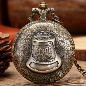 AC DC Hells Bells Pocket Watch , Rock Band Pocket Watch NWT